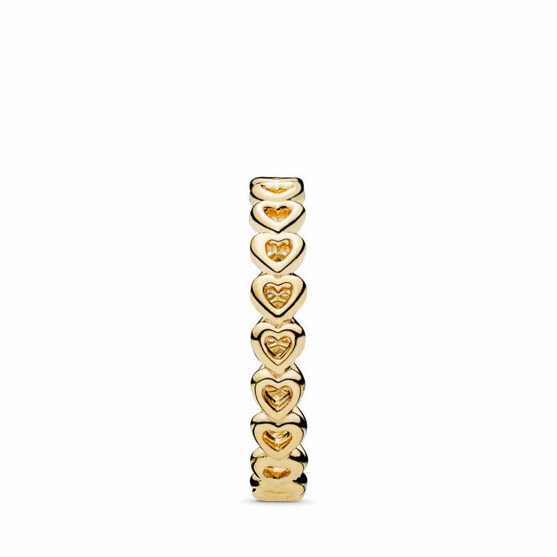 Pandora Shine™ Linked Love Stackable Ring - 18ct Gold Plated - Canada | DH4783OX